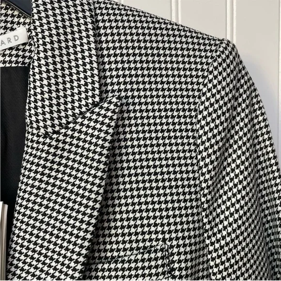 NWT Veronica Beard Cutaway Dickey BlazerIn Black Multi houndstooth Size 2
